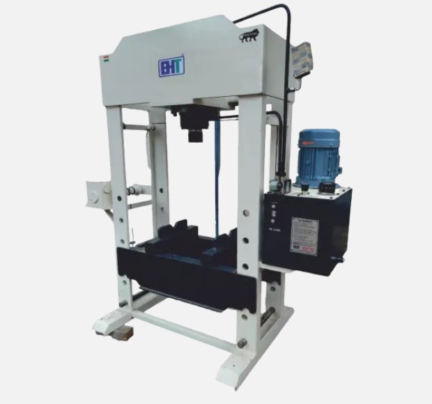 H Frame Hydraulic Press 2in1 Manual Electric | Dual Operation 15-150 Ton Versatile Machine for Workshop Stamping, Press Fitting & Fabrication Work.